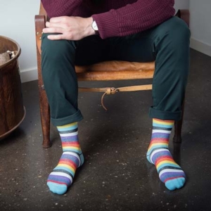 Gestreifte Stützstrümpfe bunt im xunt Onlineshop
