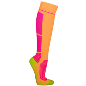 kniehohe neon orange-pinke Sport Kompressionsstrümpfe
