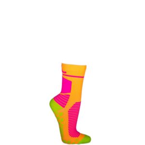 neon orange-pinke Sportsocken mit Kompression von xunt